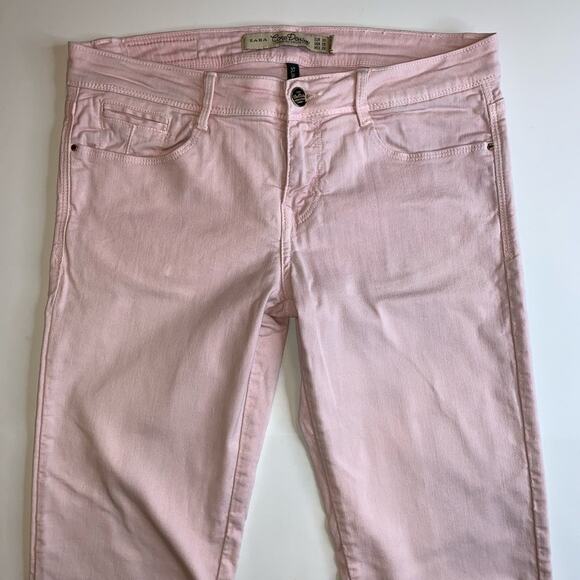 Zara Core Denim Trafaluc Coll. Slim Fit Dusty Rose Sz 6 - Picture 3 of 8